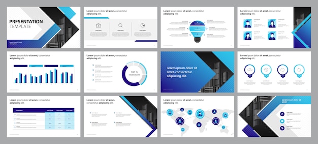 business presentation design concept with infographic elements