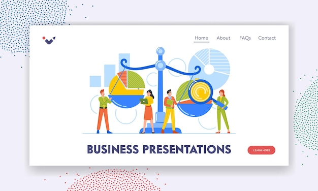 Business Presentation Landing Page Template Characters Compare Tools For Companies Benchmarking and Improvement