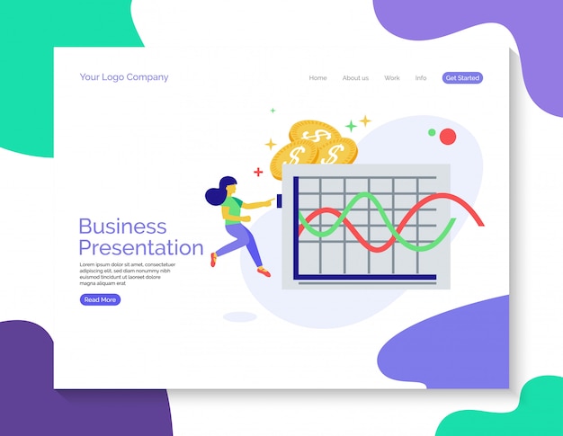 Business presentation landing page