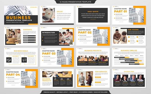 business presentation template design with clean style and simple concept