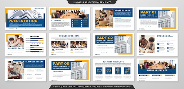 business presentation template design with minimalist and modern layout