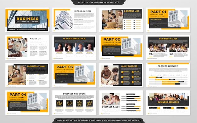 business presentation template design with modern and minimalist style use for business portfolio and annual report