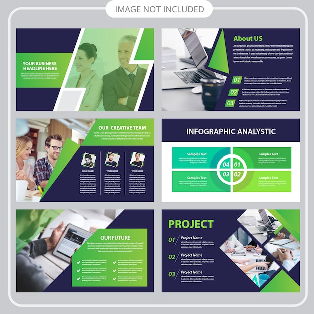 Business presentation template in flat style