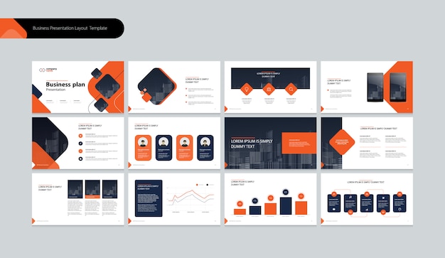 business presentation template and page layout design for business annual report