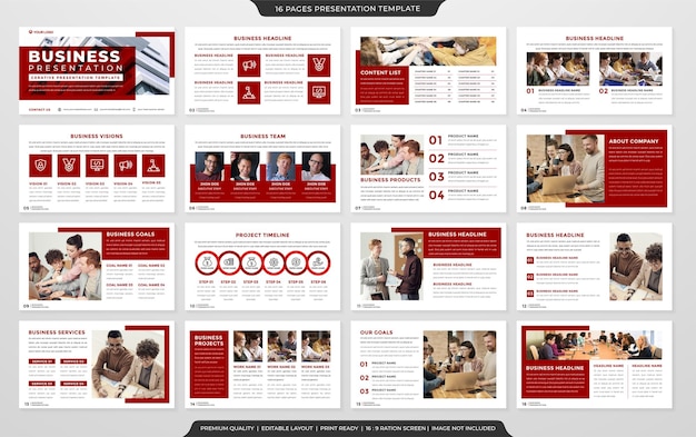 business presentation template with abstract and premium style