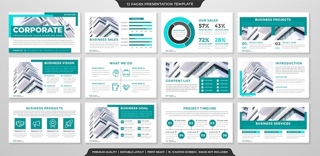 business presentation template with minimalist concept