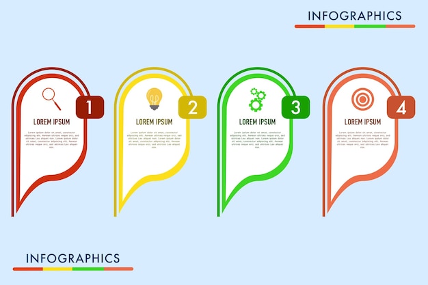 Business process infographic template Infographic design with options or step number 4 Vector