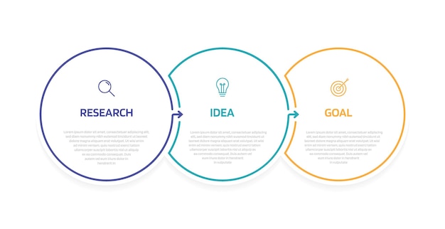 Business process infographic template with 3 options or steps Modern paper layout design with thin line Vector illustration graphic design