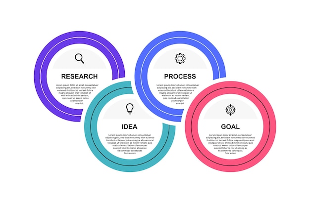 Business process infographic template with 4 options or steps Modern flat design Vector illustration