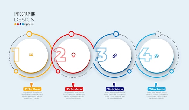 Business process template. vector time line concept with 4 options or steps.