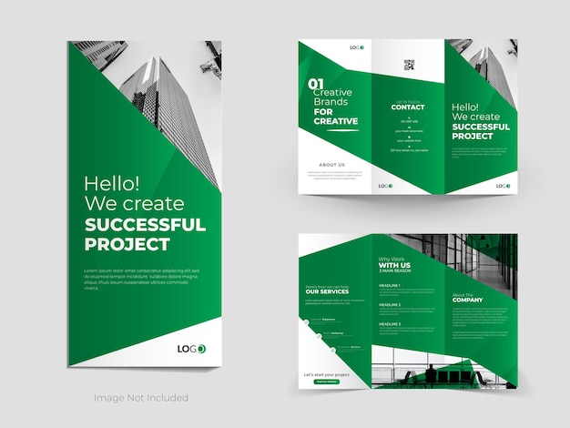 Business profile brochure catalog tri fold template design