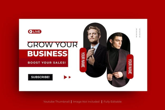 business promotion workshop youtube thumbnail web banner template