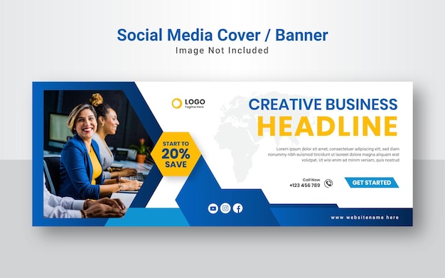 Business promotional facebook cover or web banner template.