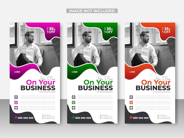 Business rack card design or corporate dl flyer template rollup banner design