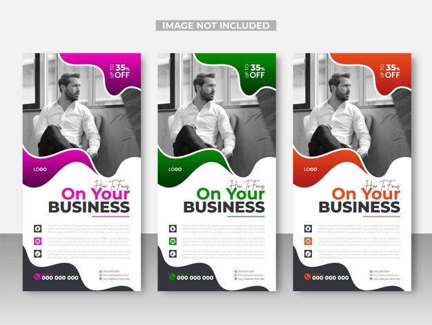 Vector business rack card design or corporate dl flyer template rollup banner design