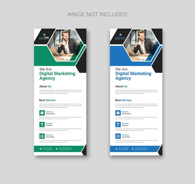 Business rack card flyer template eps