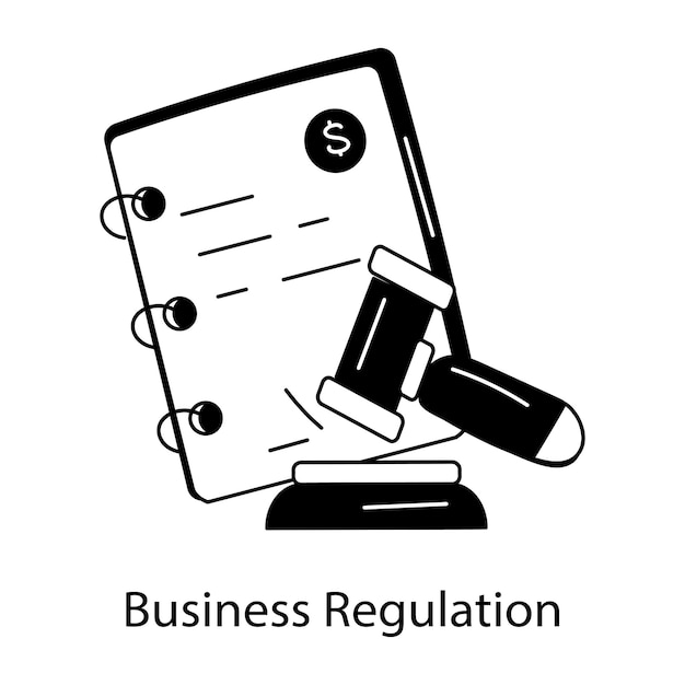 Business regulation line icon is up for premium use