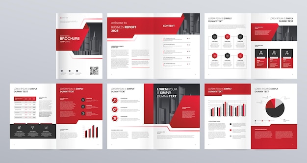 Vector business report brochure layout design template