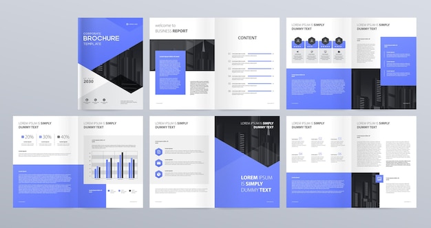 business report brochure layout design template