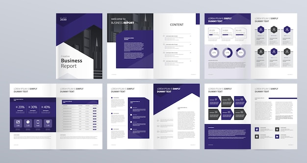 business report brochure layout design template