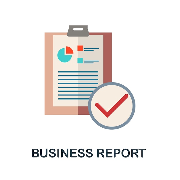 Business Report flat icon from reputation management collection Simple line element Business Report symbol for templates web design and infographics