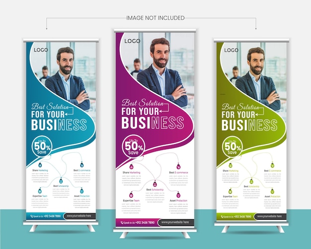 Business Roll Up Banner stand vector design creative Roll Up banner design layout