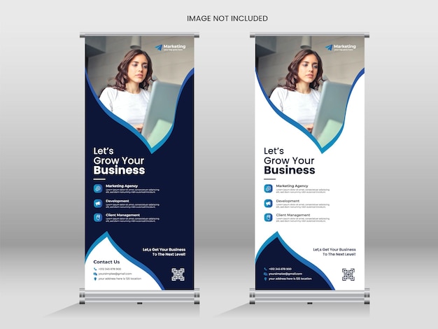 Business roll up banner standee business banner template