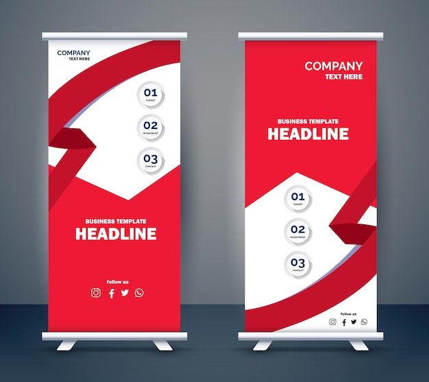 business roll up display standee for presentation purpose vector