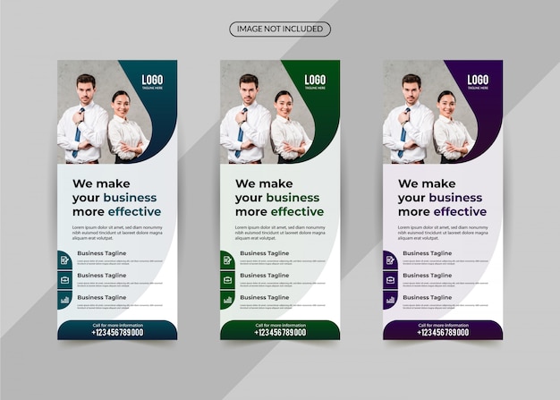 Business roll up set, standee banner template