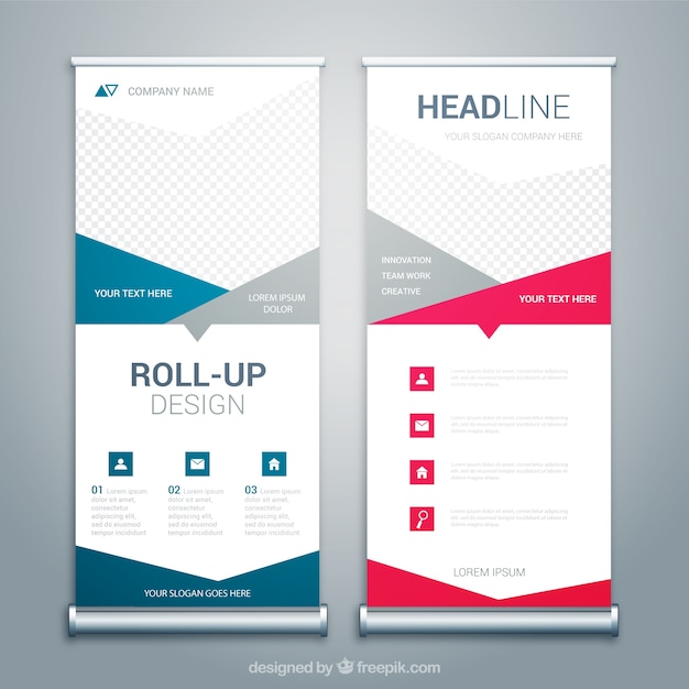 Business roll up with abstract forms