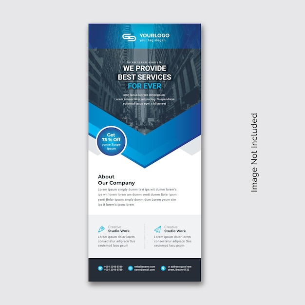 Business Rollup Banner With Blue Accent