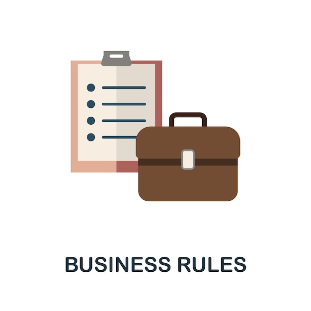 Business Rules flat icon Colored sign from customer service collection Creative Business Rules icon illustration for web design infographics and more