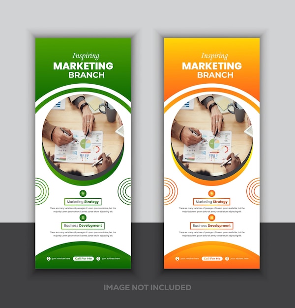 business rull up banner design vector template