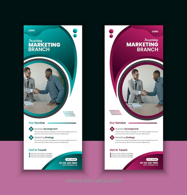 business rull up banner design vector template