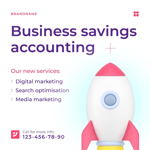 Business savings accounting startup expenses optimization service social media post 3d icon vector