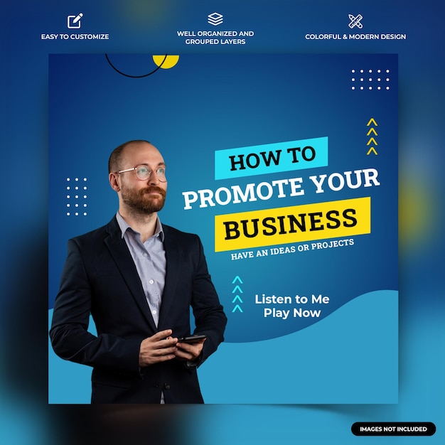 Business Service Instagram social media post web banner template vector premium