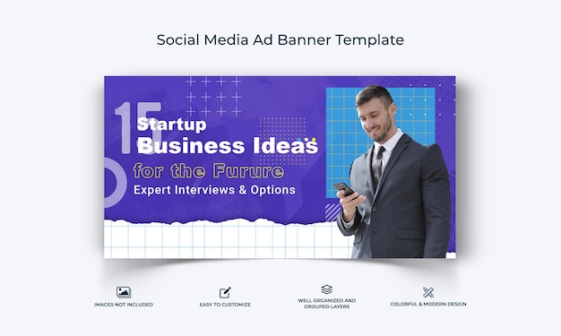 Business Service social media facebook ad banner post template premium vector