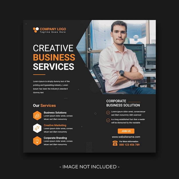 Business services and corporate social media post template