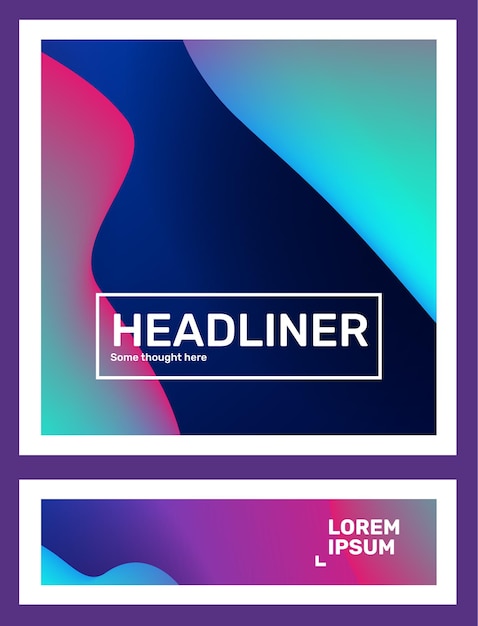 business set of creative abstraction abstract geometric gradient template composition