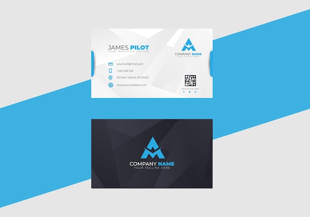 Business Set of simple and clean modern Business card name card visiting card card abstract template