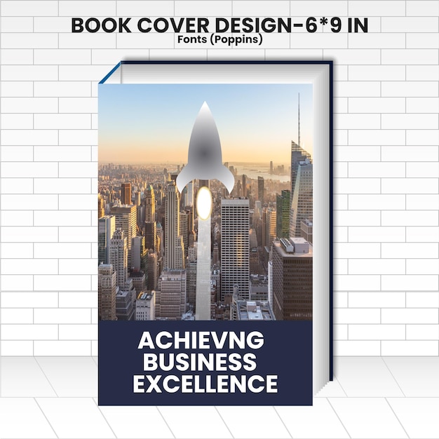 Business skyscraper in a frame book cover