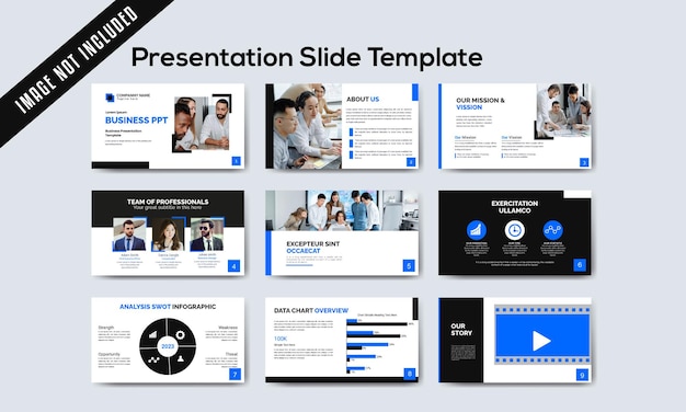 Business slides presentation template Premium Vector