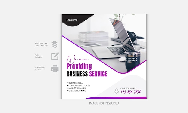 Vector business social media post template banner design