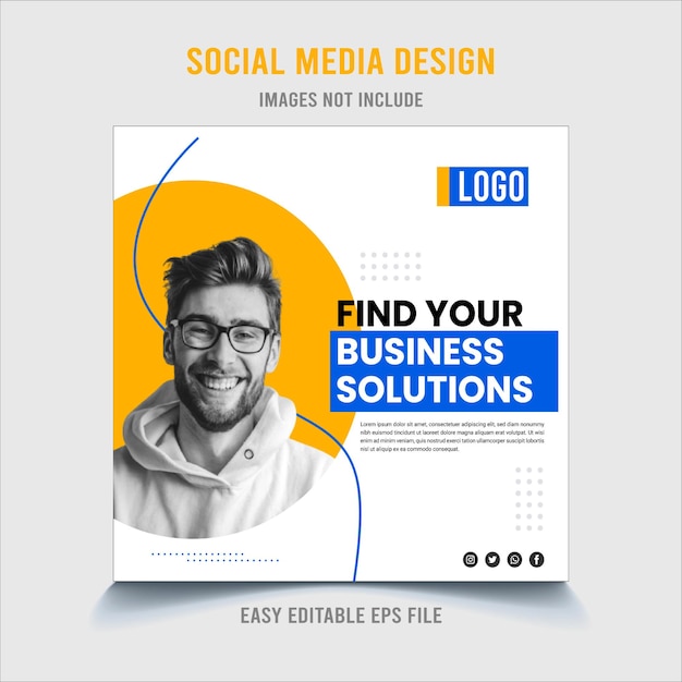 Business solution Instagram post template banner