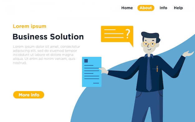 business solution landing page illustration background