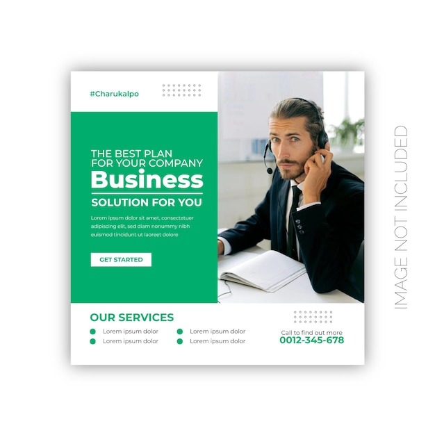 Business solution social media post template