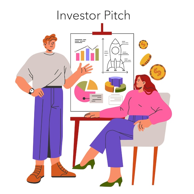 Vector business startup flat vector illustration