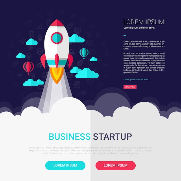 Business startup infographic flat design