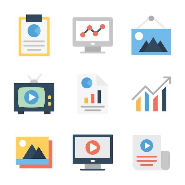 Business Stats Line Icons Pack