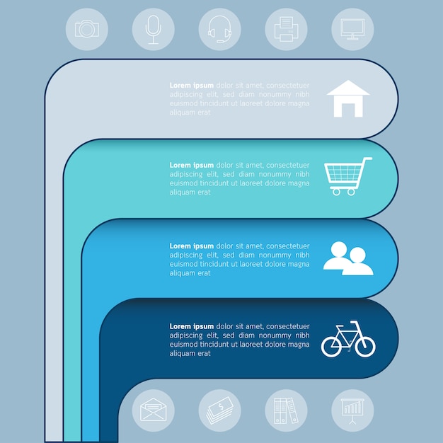 Business step options diagram banner abstract. Vector illustration.